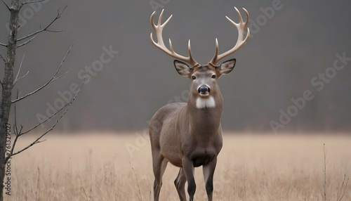 A Buck With Antlers Rising Proudly Above Its Head photo