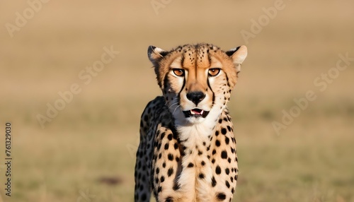 A Cheetah With Its Ears Flattened Back Frightened