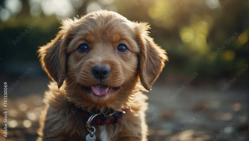 Photo of cute happy dog. Animal photography.