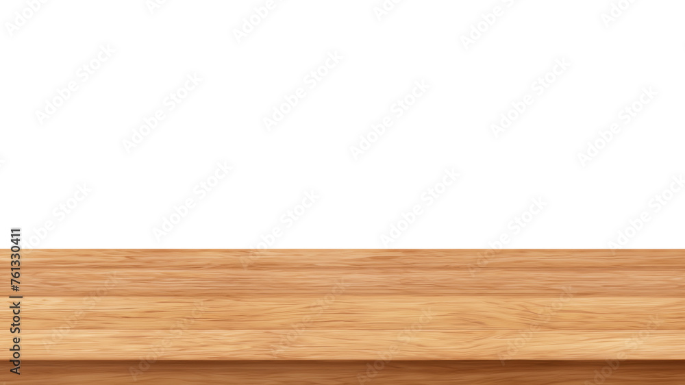 Realistic wooden top table isolated on white background Realistic wooden top table isolated on white background