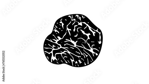 Truffle emblem, black isolated silhouette