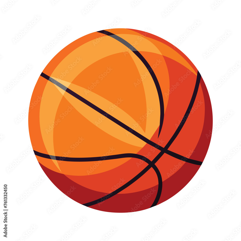  Basket ball sticker flat vector illustration