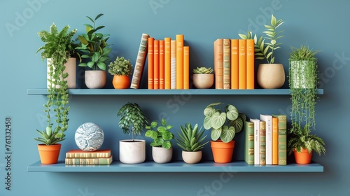 Diverse Collection of Plants on Shelf