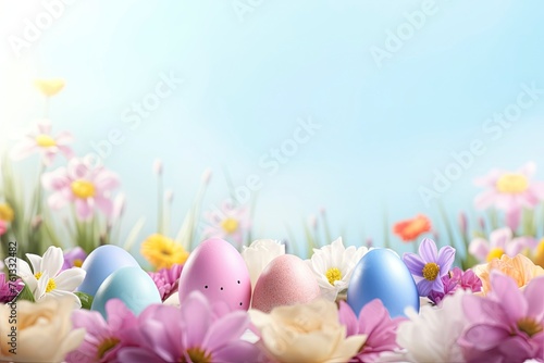 Easter background with copy space hyper realistic definition  8K with generative ai