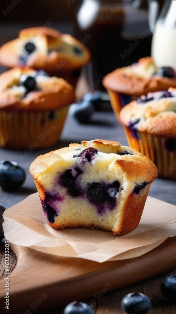 blueberry muffin on a plate