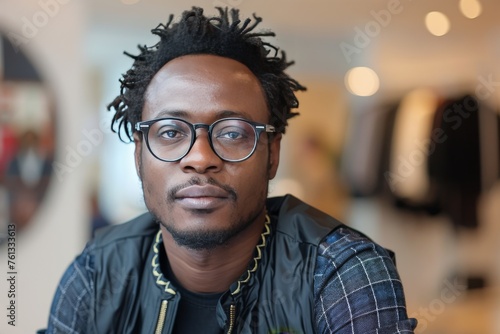 Man With Glasses Working on Laptop