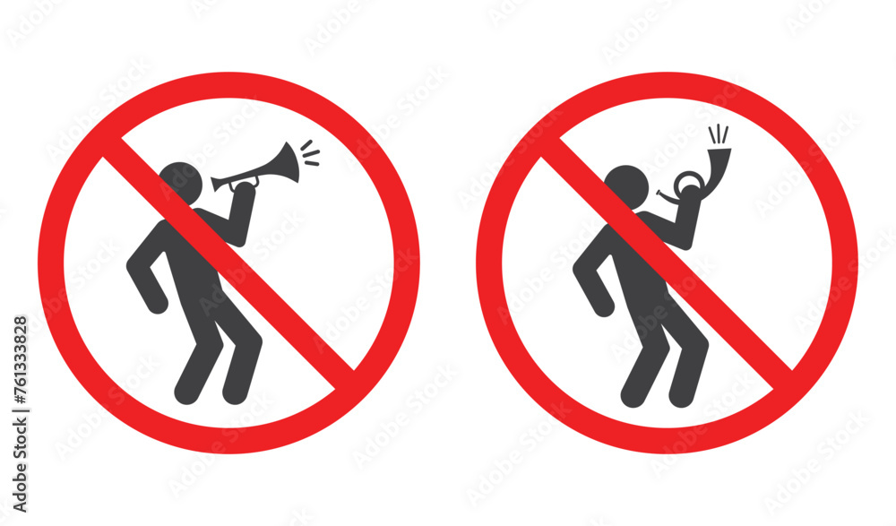 Forbidden post horn stop sign icon Forbidden post horn stop sign icon