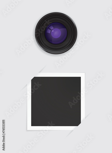 photo card with camera lens