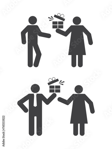 man and woman with open gift