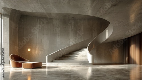 Room With Circular Window and White Ceiling