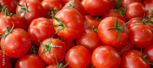 Vivid background of ripe organic red tomatoes with textured surface, ideal for natural food concepts © Ilja