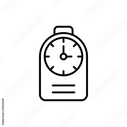 Alarm clock outline icons, minimalist vector illustration ,simple transparent graphic element .Isolated on white background