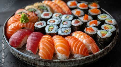 Plate of Sushi on Table