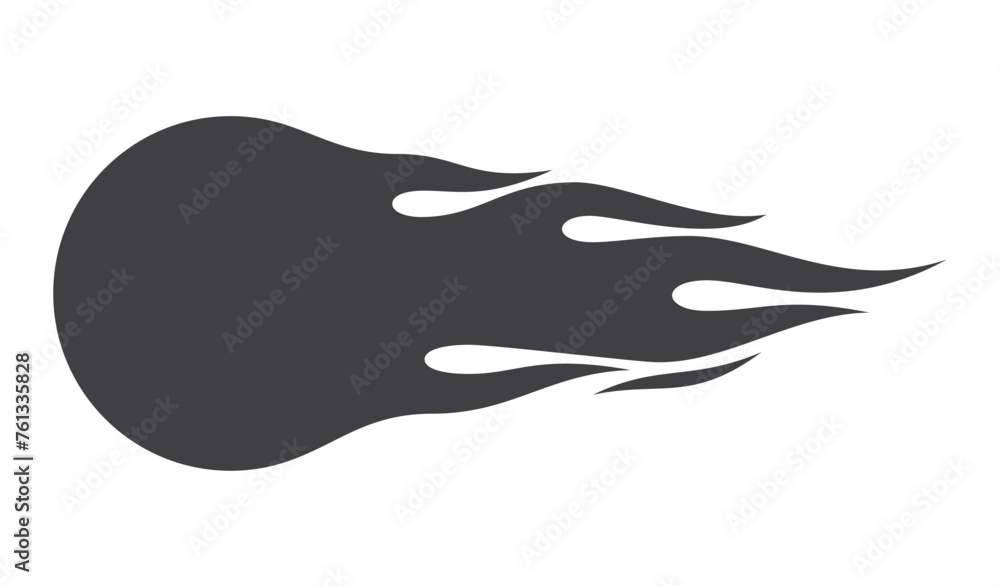 Vector black fireball symbol. Isolated on white background Vector black fireball symbol. Isolated on white background
