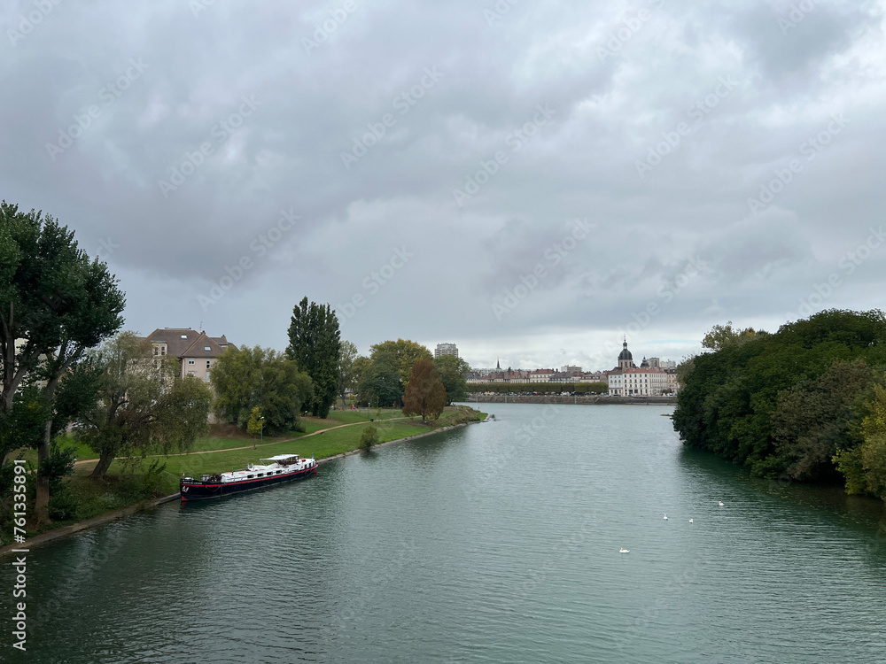 Cloudy day in the city Chalon-sur-Saône
