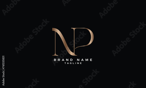 NP, PN, Abstract initial monogram letter alphabet logo design