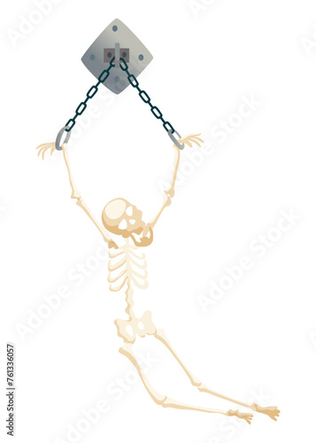 Vector cartoon medieval prison, torture object. Vector element isolated on white
