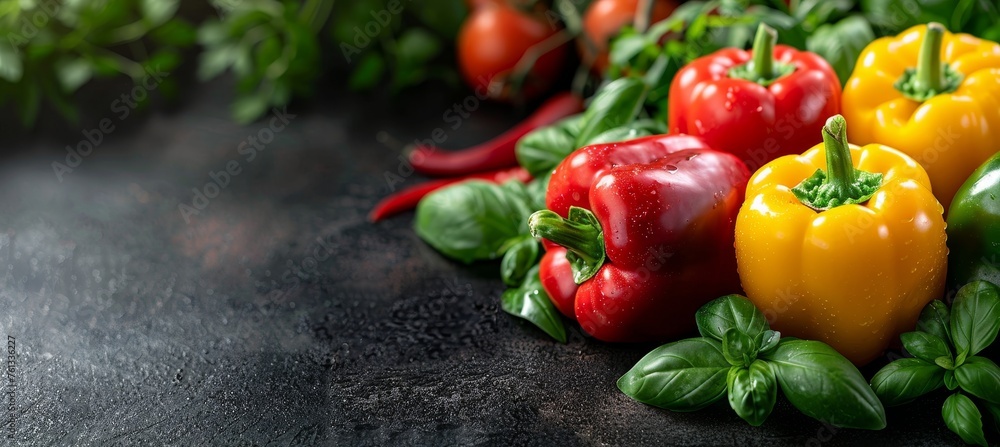 Natural food background with organic yellow bell pepper texture for freshness and quality Natural food background with organic yellow bell pepper texture for freshness and quality