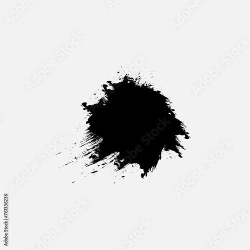 A dirty black blot. A graphic element.