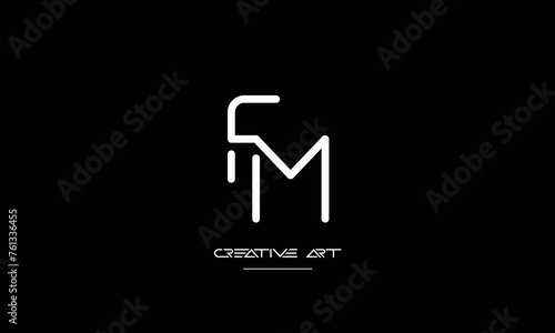 FM, MF, F, M abstract letters logo monogram