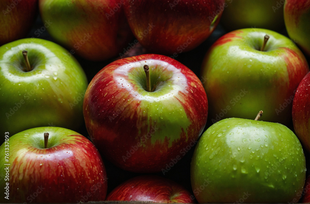 Red and green apples Background of ripe apples Red and green apples Background of ripe apples