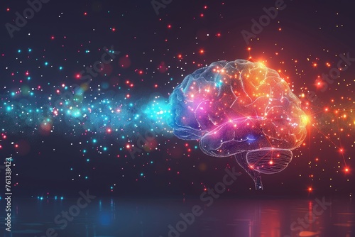 brain technology from artificial intelligence connection digital network professional photography