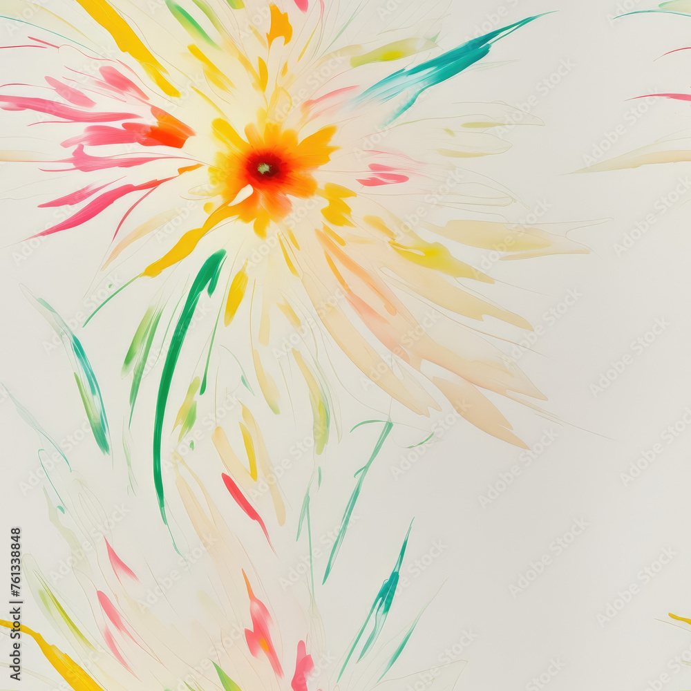 Flowers. Abstract seamless pattern. AI generated. Flowers. Abstract seamless pattern. AI generated.