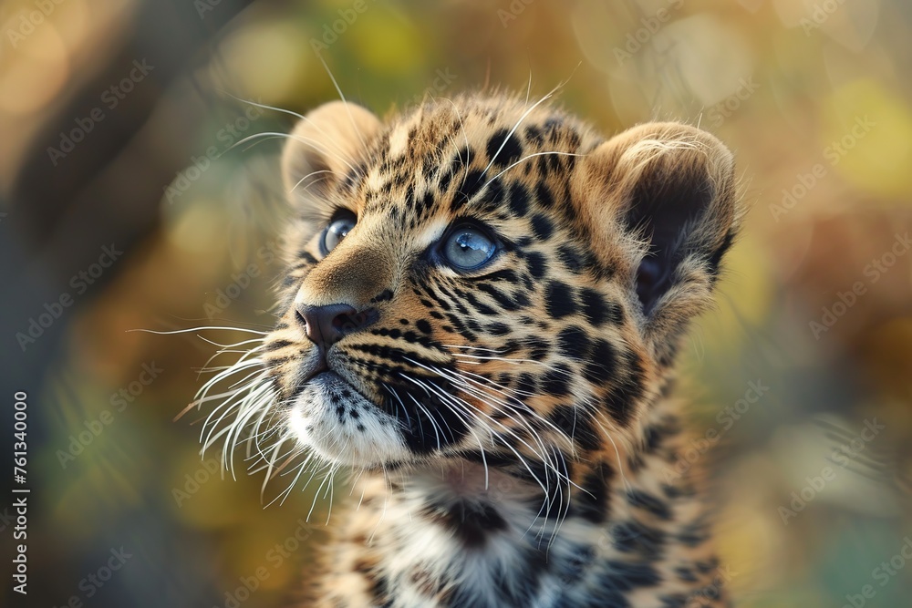 Obraz premium Cute leopard cub portrait
