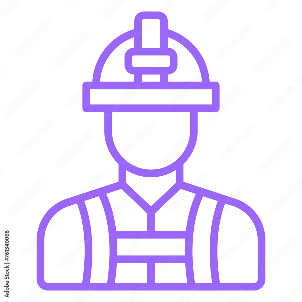 Firefighter Male Icon Style Firefighter Male Icon Style