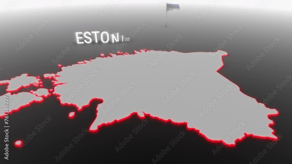 3d animated map of Estonia gets hit and fractured by the text “Crisis” 3d animated map of Estonia gets hit and fractured by the text “Crisis”