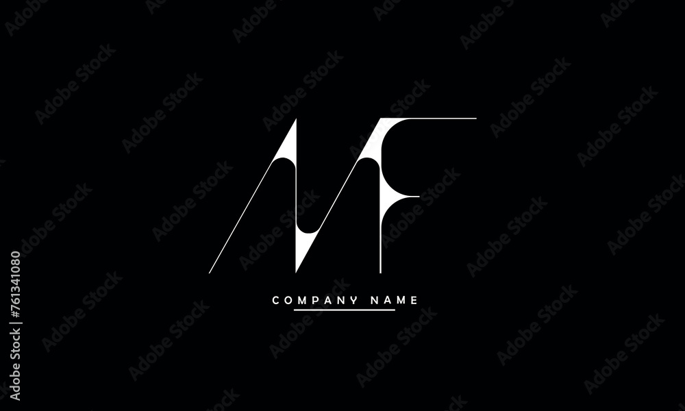 MF, FM, M, F Abstract Letters Logo Monogram