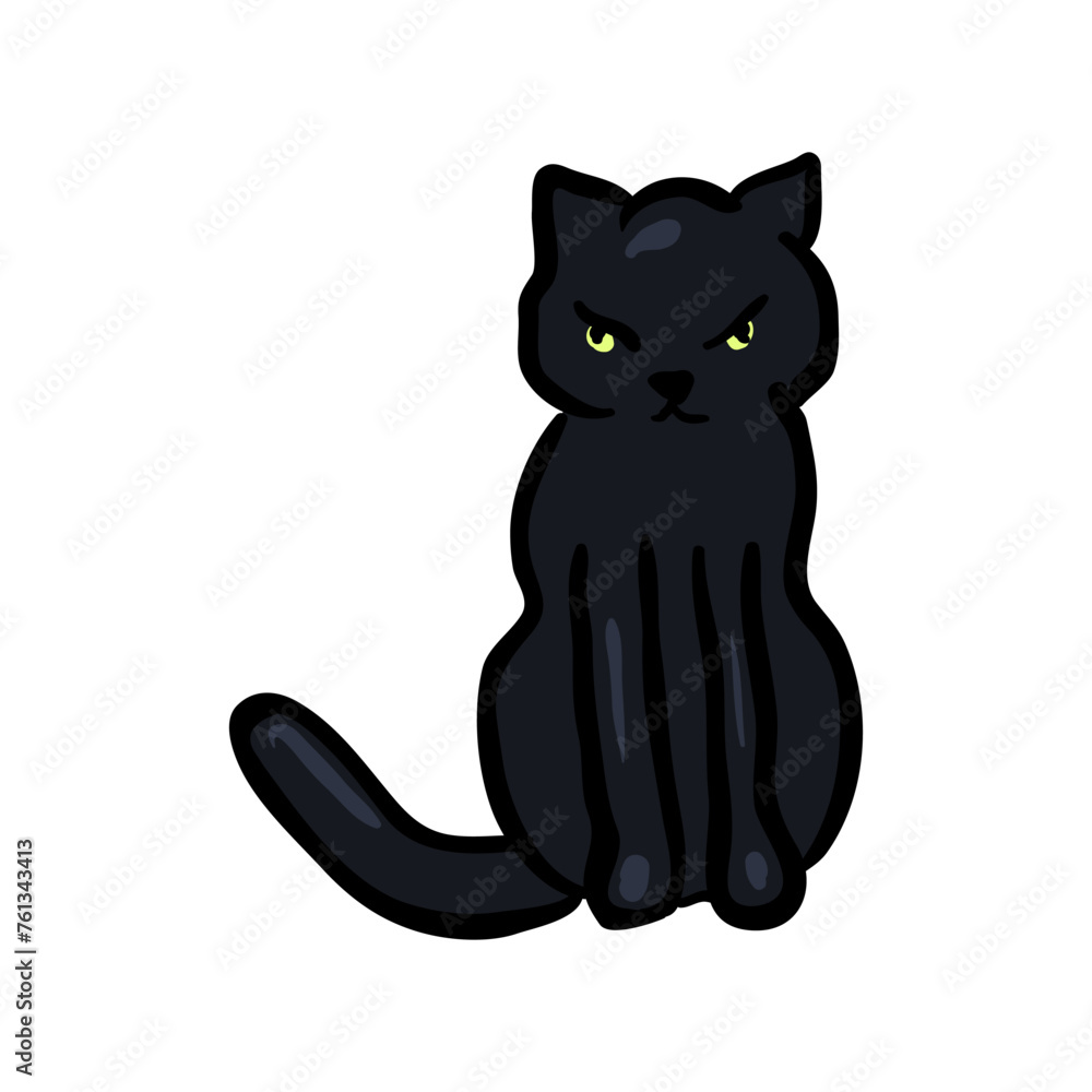 Black Cat Doodle Icon Black Cat Doodle Icon