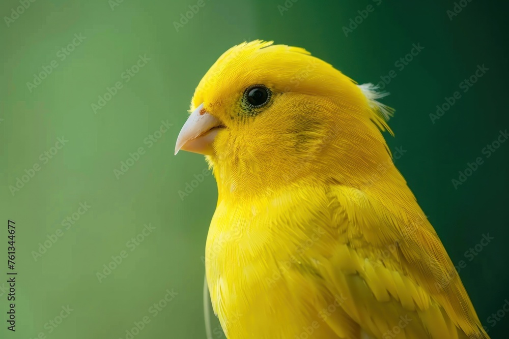 Canary's Gaze: Vibrant Yellow Bird Blending with Lush Green - Generative AI Canary's Gaze: Vibrant Yellow Bird Blending with Lush Green - Generative AI