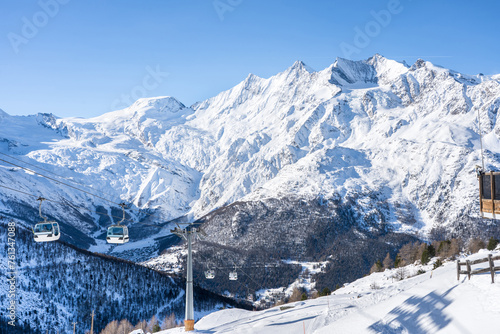 Mountain massif near Saas-Fee in Switzerland