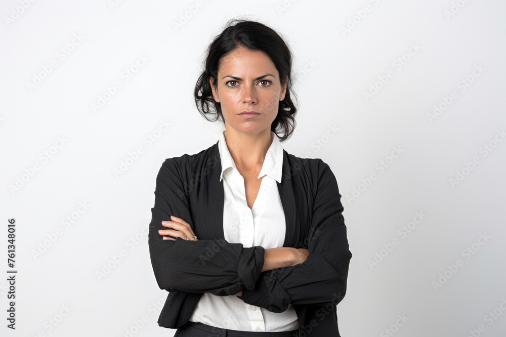 Confident businesswoman with arms crossed in a suit. Confident businesswoman with arms crossed in a suit.