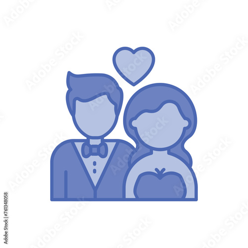 Duo Tone Wedding contract vector icon