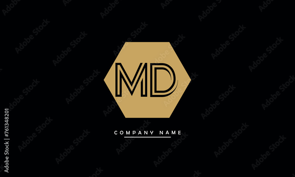 MD, DM, M, D Abstract Letters Logo Monogram MD, DM, M, D Abstract Letters Logo Monogram