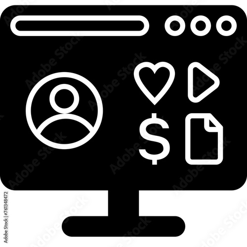 Content & Transit Network, Internet User Icon - Black, Solid