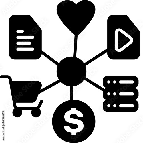 Content & Transit Network, Content Network Icon - Black, Solid