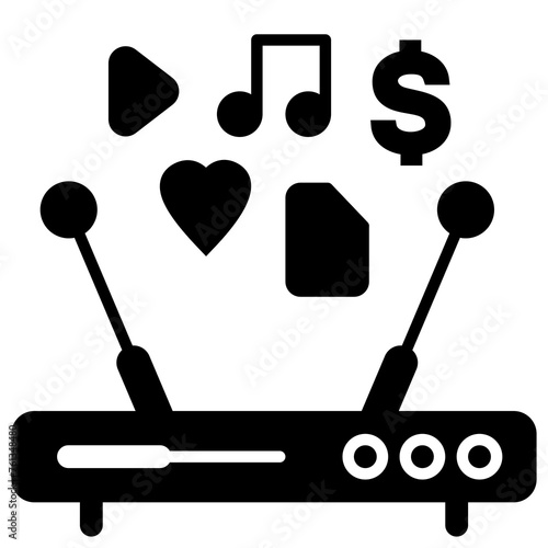 Content & Transit Network, Internet Service Provider Icon - Black, Solid