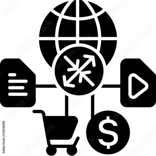 Content & Transit Network, Transit Network Icon - Blue, Solid