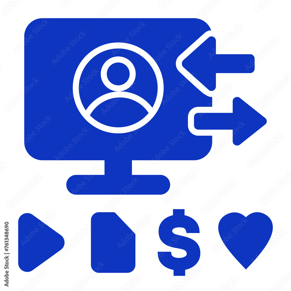 Content & Transit Network, Internet User Icon - Blue, Solid Content & Transit Network, Internet User Icon - Blue, Solid