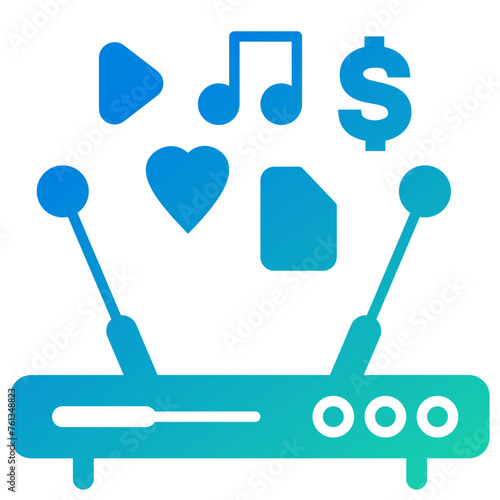 Content & Transit Network, Internet Service Provider Icon - Green, Blue, Gradient, Solid
