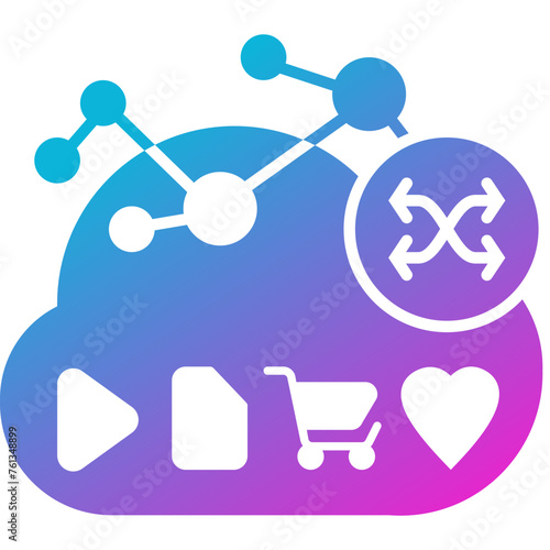 Content & Transit Network, Transit Network Icon - Pink, Blue, Gradient, Solid