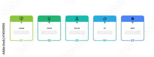 Design template infographic vector element with 5 step or option
