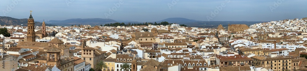Spain, panorama of Antequera, an aerial view from Alcazaba fortress
