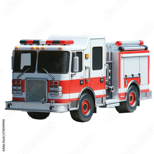 Fire Truck on a Transparent Background