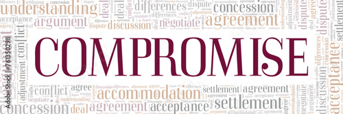 Compromise word cloud conceptual design isolated on white background.