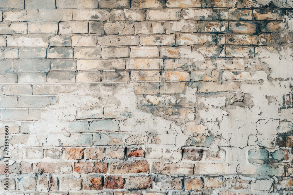 Empty Old Brick Wall Texture. Painted Distressed Wall Surface. Empty Old Brick Wall Texture. Painted Distressed Wall Surface.