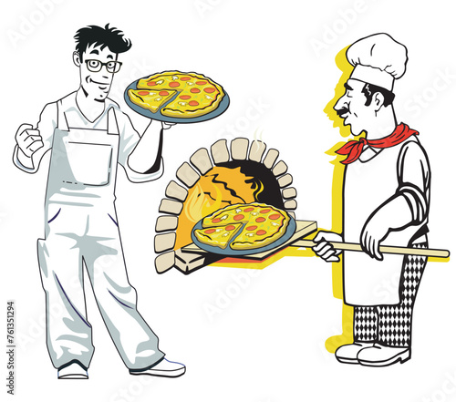 Pizza Bäcker in der Pizzeria